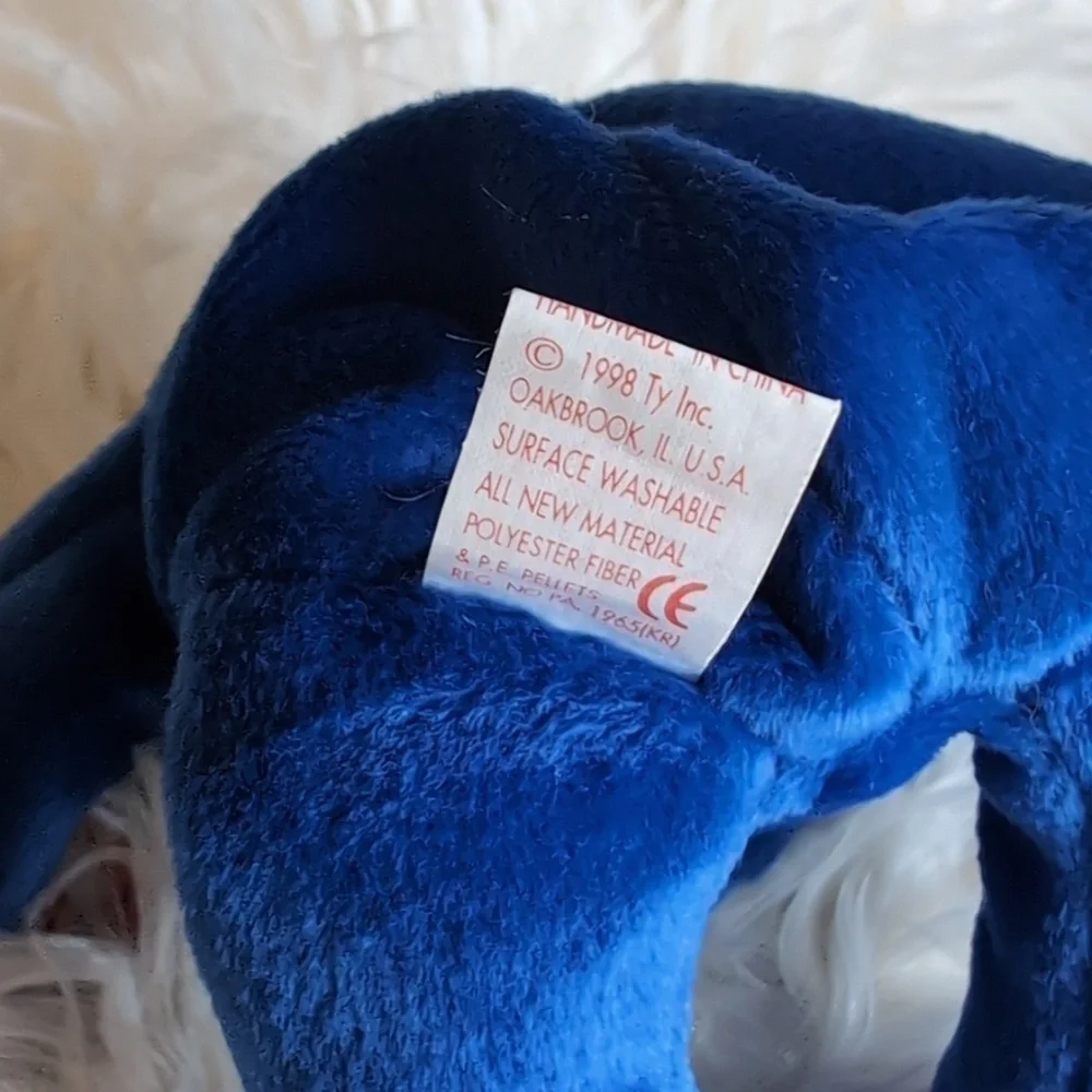 TY Beanie Baby CLUBBY the Royal Blue Teddy Bear - Picture 8 of 10